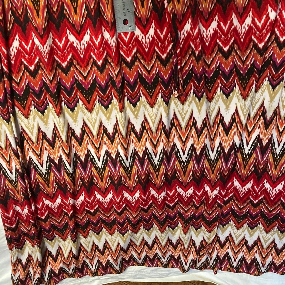 VTG Shelby Palmer Blouson Chevron Maxi Dress Womens 24 24W Plus Maximalist $89